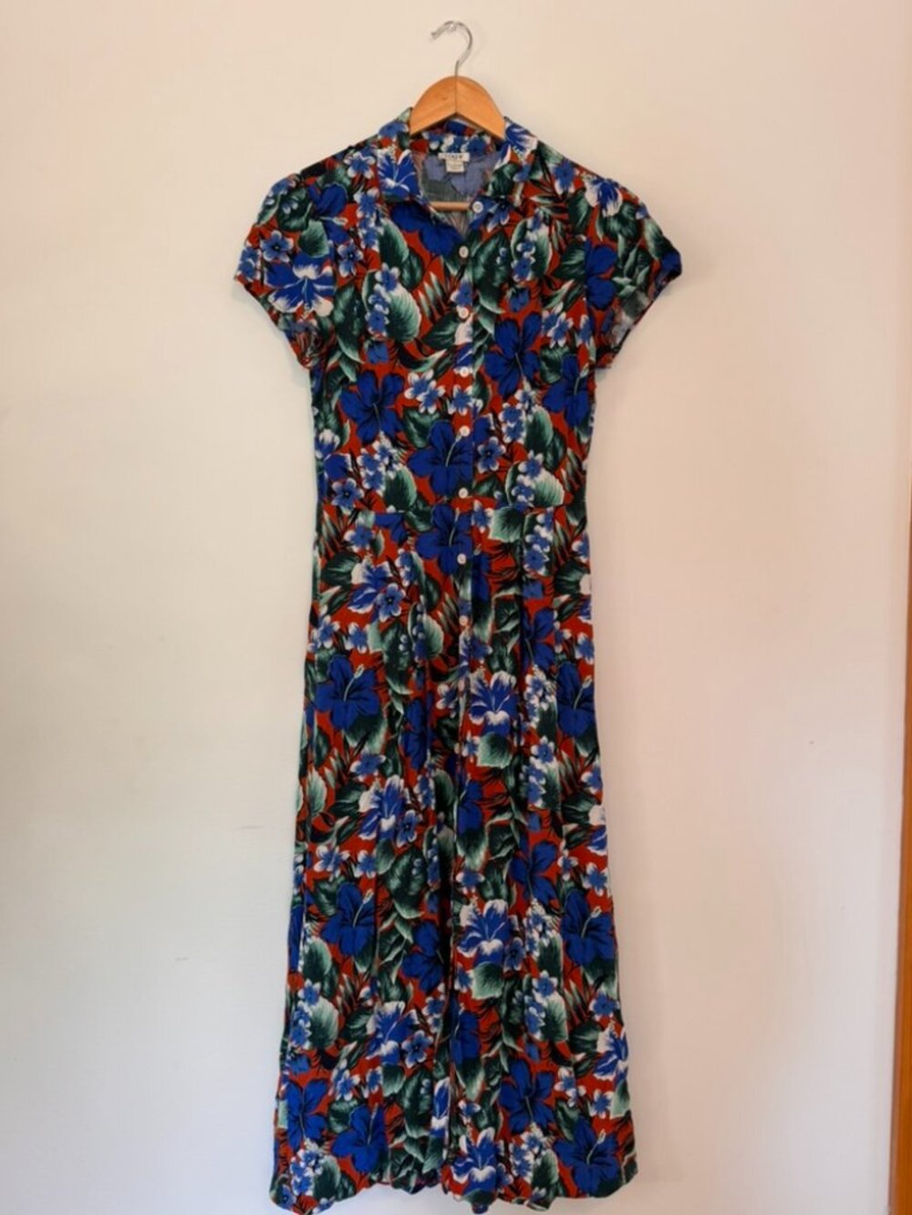 J Crew tropical buttoned dress